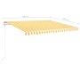 Manual retractable awning with yellow and white LED 4x3.5 m by vidaXL, Awnings - Ref: Foro24-3070023, Price: 491,88 €, Discou...