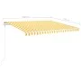 Manual retractable awning with yellow and white LED 4x3.5 m by vidaXL, Awnings - Ref: Foro24-3070023, Price: 467,37 €, Discou...