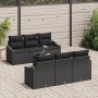 Conjunto de Sofás de Jardín de 7 Piezas con Cojines Negro Poliratán by , Outdoor sofas - Ref: Foro24-3346613, Price: 478,00 €...