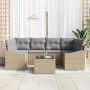 VidaXL Juego de Sofá de Jardín de 7 Piezas con Cojines Beige de Ratán de Polímero by , Outdoor sofas - Ref: Foro24-3346620, P...