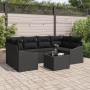 Conjunto de Sofás de Jardín 7 Piezas Negro Poliratán de , Sofás de exterior - Ref: Foro24-3346623, Precio: 454,98 €, Descuent...