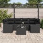 Conjunto de Sofás de Jardín 7 Piezas Negro Poliratán de , Sofás de exterior - Ref: Foro24-3346623, Precio: 454,98 €, Descuent...