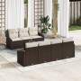 Juego de Sofá de Jardín de 8 Piezas con Cojines Marrón Ratán Sintético by , Outdoor sofas - Ref: Foro24-3346628, Price: 521,2...