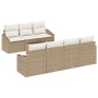 Conjunto de Sofá de Jardín de 8 Piezas con Cojines Beige Ratán Sintético by , Outdoor sofas - Ref: Foro24-3346631, Price: 544...