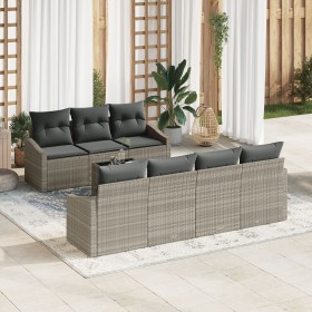 Juego de Sofá de Jardín de 8 Piezas con Cojines de Ratán Polirráton Gris Claro by , Outdoor sofas - Ref: Foro24-3346632, Pric...
