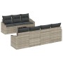 Juego de Sofá de Jardín de 8 Piezas con Cojines de Ratán Polirráton Gris Claro by , Outdoor sofas - Ref: Foro24-3346632, Pric...