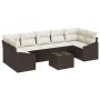 Juego de Sofá de Jardín de 8 Piezas con Cojines Marrón de Poliratán by , Outdoor sofas - Ref: Foro24-3346638, Price: 555,83 €...