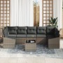 Juego de Sofá de Jardín de 8 Piezas con Cojines de Ratán Poli Gris by , Outdoor sofas - Ref: Foro24-3346639, Price: 510,38 €,...