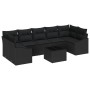 Conjunto de Sofá de Jardín de 8 Piezas con Cojines en Poliratán Negro by , Outdoor sofas - Ref: Foro24-3346643, Price: 532,05...