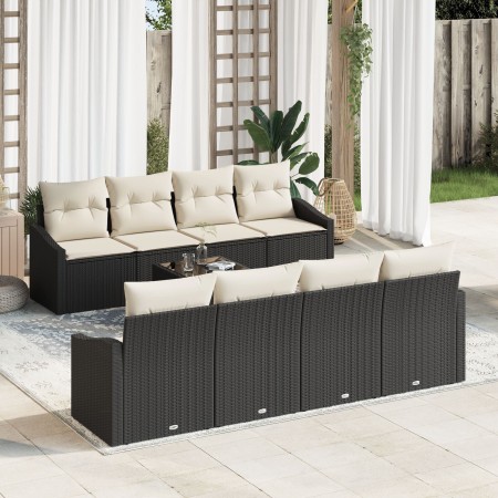 Juego de sofá de jardín de 9 piezas con cojines en negro de poliratán by , Outdoor sofas - Ref: Foro24-3346647, Price: 548,61...