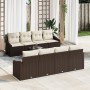 Juego de Sofás de Jardín de 9 Piezas con Cojines Marrón Poliratán by , Outdoor sofas - Ref: Foro24-3346648, Price: 609,54 €, ...