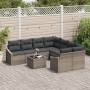 Juego de Sofá de Jardín de 9 Piezas con Cojines Grises de Poliratán by , Outdoor sofas - Ref: Foro24-3346659, Price: 555,22 €...