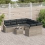 Juego de Sofá de Jardín de 9 Piezas con Cojines en Poliratán Gris Claro by , Outdoor sofas - Ref: Foro24-3346662, Price: 624,...