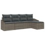 Conjunto de sofá de jardín de 5 piezas con cojines gris poliratán by , Outdoor sofas - Ref: Foro24-3346679, Price: 302,69 €, ...