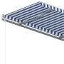 Manual retractable awning with blue and white poles 4.5x3.5 m by vidaXL, Awnings - Ref: Foro24-3070036, Price: 478,42 €, Disc...