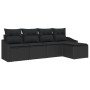 Set de Sofá de Jardín 5 Piezas Negro Ratán, cojines de poliéster by , Outdoor sofas - Ref: Foro24-3346683, Price: 308,34 €, D...