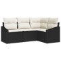 Juego de Sofá de Jardín de 4 Piezas con Cojines Ratán Negro von , Outdoor-Sofas - Ref: Foro24-3346697, Preis: 283,09 €, Rabat...