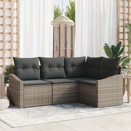 Juego de sofá de jardín de 4 piezas con cojines gris polirratán by , Outdoor sofas - Ref: Foro24-3346699, Price: 291,56 €, Di...