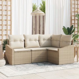 Conjunto de Sofá de Jardín de 4 Piezas con Cojines Beige Poliéster by , Outdoor sofas - Ref: Foro24-3346701, Price: 308,59 €,...