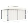 Gazebo with curtain and LED strip of cream aluminum lights 4x3 m by vidaXL, Tents and gazebos - Ref: Foro24-3070353, Price: 5...