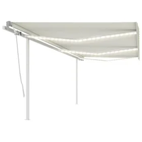 Manual retractable awning with cream LED 6x3.5 m by vidaXL, Awnings - Ref: Foro24-3070082, Price: 863,37 €, Discount: %