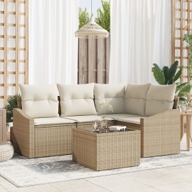 Conjunto de Sofá de Jardín de 5 Piezas con Cojines de Ratán Beige von , Outdoor-Sofas - Ref: Foro24-3346711, Preis: 360,40 €,...