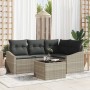 Juego de Sofá de Jardín de 5 Piezas con Cojines Gris Poli Ratán by , Outdoor sofas - Ref: Foro24-3346712, Price: 357,35 €, Di...