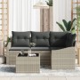 Juego de Sofá de Jardín de 5 Piezas con Cojines Gris Poli Ratán by , Outdoor sofas - Ref: Foro24-3346712, Price: 357,35 €, Di...