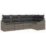 Set de Sofá de Jardín de 5 Piezas con Cojines en Gris de Ratán Sintético by , Outdoor sofas - Ref: Foro24-3346719, Price: 335...