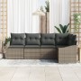 Set de Sofá de Jardín de 5 Piezas con Cojines en Gris de Ratán Sintético by , Outdoor sofas - Ref: Foro24-3346719, Price: 335...