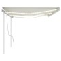 Manual retractable awning with cream LED 6x3.5 m by vidaXL, Awnings - Ref: Foro24-3070082, Price: 847,83 €, Discount: %