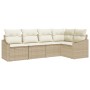 Conjunto de Sofá de Jardín de 5 Piezas con Cojines Beige Ratán von , Outdoor-Sofas - Ref: Foro24-3346721, Preis: 359,21 €, Ra...