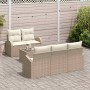 Conjunto de sofá de jardín 6 pcs Beige 55 x 55 x 37 cm