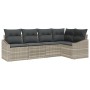Juego de Sofá de Jardín de 5 Piezas con Cojines Gris Claro Poliratán by , Outdoor sofas - Ref: Foro24-3346722, Price: 349,44 ...
