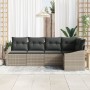 Juego de Sofá de Jardín de 5 Piezas con Cojines Gris Claro Poliratán by , Outdoor sofas - Ref: Foro24-3346722, Price: 349,44 ...