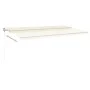 Manual retractable awning with cream LED 6x3.5 m by vidaXL, Awnings - Ref: Foro24-3070082, Price: 863,37 €, Discount: %