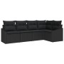 Set de sofá de jardín de 5 piezas con cojines Negro Poliratán von , Outdoor-Sofas - Ref: Foro24-3346723, Preis: 348,78 €, Rab...