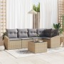 Conjunto de Sofá de Jardín de 6 Piezas con Cojines Negros de Ratán Poliéster by , Outdoor sofas - Ref: Foro24-3346730, Price:...