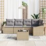 Conjunto de Sofá de Jardín de 6 Piezas con Cojines Negros de Ratán Poliéster by , Outdoor sofas - Ref: Foro24-3346730, Price:...
