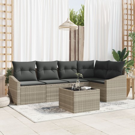 Juego de sofá de jardín de 6 piezas con cojines gris poliratán von , Outdoor-Sofas - Ref: Foro24-3346732, Preis: 422,73 €, Ra...