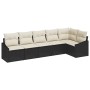 Juego de Sofás de Jardín de 6 Piezas con Cojines Ratán Poliéster Negro by , Outdoor sofas - Ref: Foro24-3346737, Price: 365,6...
