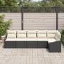Juego de Sofás de Jardín de 6 Piezas con Cojines Ratán Poliéster Negro by , Outdoor sofas - Ref: Foro24-3346737, Price: 365,6...