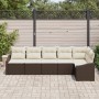 Juego de Sofá de Jardín de 6 Piezas con Cojines en Rattan Marrón Poliratán by , Outdoor sofas - Ref: Foro24-3346738, Price: 4...