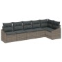 Juego de Sofá de Jardín de 6 Piezas con Cojines Gris Poliratán by , Outdoor sofas - Ref: Foro24-3346739, Price: 393,19 €, Dis...