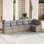 Juego de Sofá de Jardín de 6 Piezas con Cojines Beige de Ratán Sintético by , Outdoor sofas - Ref: Foro24-3346740, Price: 406...