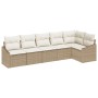 Conjunto de Sofá de Jardín de 6 Piezas con Cojines Beige Ratán Sintético von , Outdoor-Sofas - Ref: Foro24-3346741, Preis: 40...
