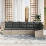 Juego de Sofá de Jardín de 6 Piezas con Cojines Grises Claros de Poliratán by , Outdoor sofas - Ref: Foro24-3346742, Price: 4...