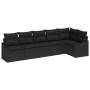 Juego de Sofás de Jardín de 6 Piezas con Cojines Negro Ratán by , Outdoor sofas - Ref: Foro24-3346743, Price: 410,09 €, Disco...