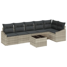 Conjunto de Sofás de Jardín de 7 Piezas con Cojines Gris Poliratán by , Outdoor sofas - Ref: Foro24-3346752, Price: 488,97 €,...