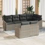Conjunto de sofá de jardín de 7 piezas con cojines ratán poli gris claro by , Outdoor sofas - Ref: Foro24-3346762, Price: 521...